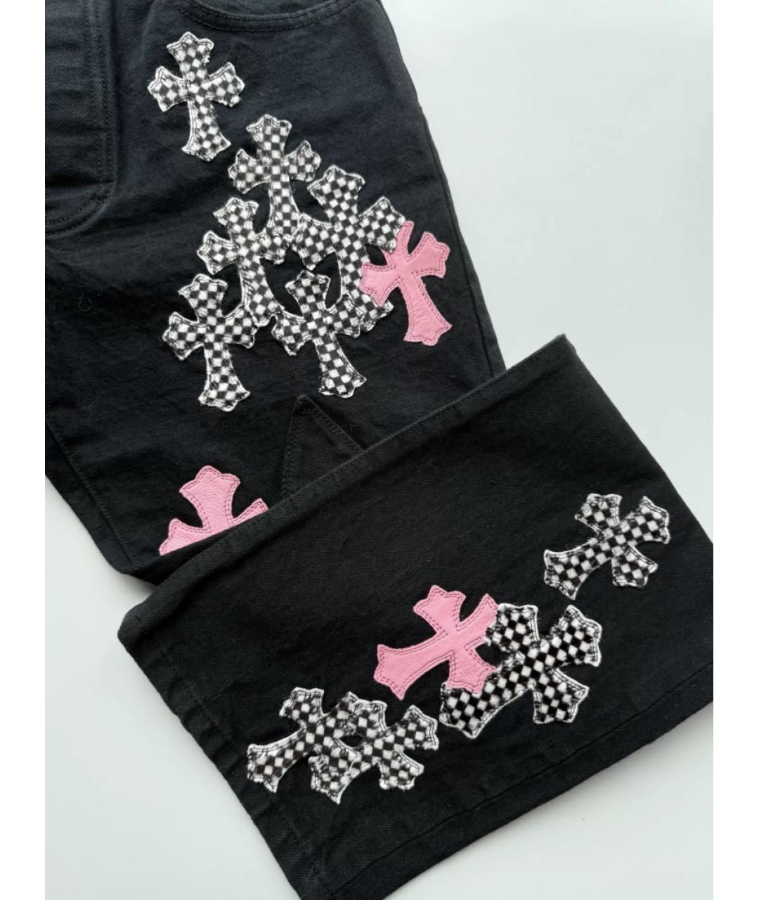 CHROME HEARTS Черные хлопковые прямые джинсы, фото 4