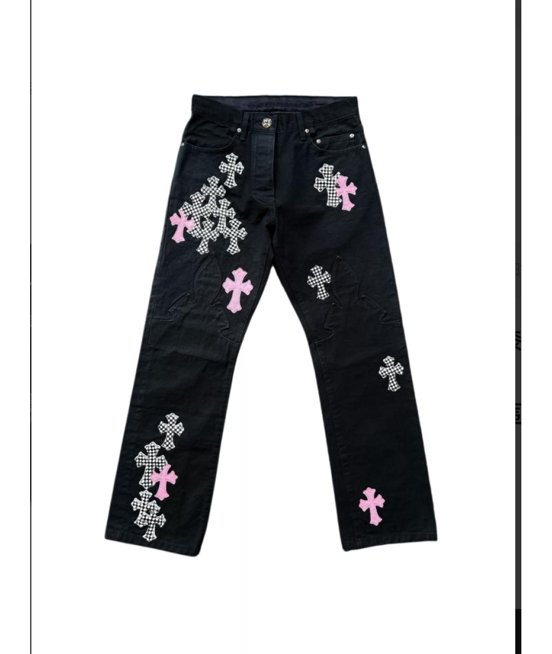CHROME HEARTS Черные хлопковые прямые джинсы, фото 10
