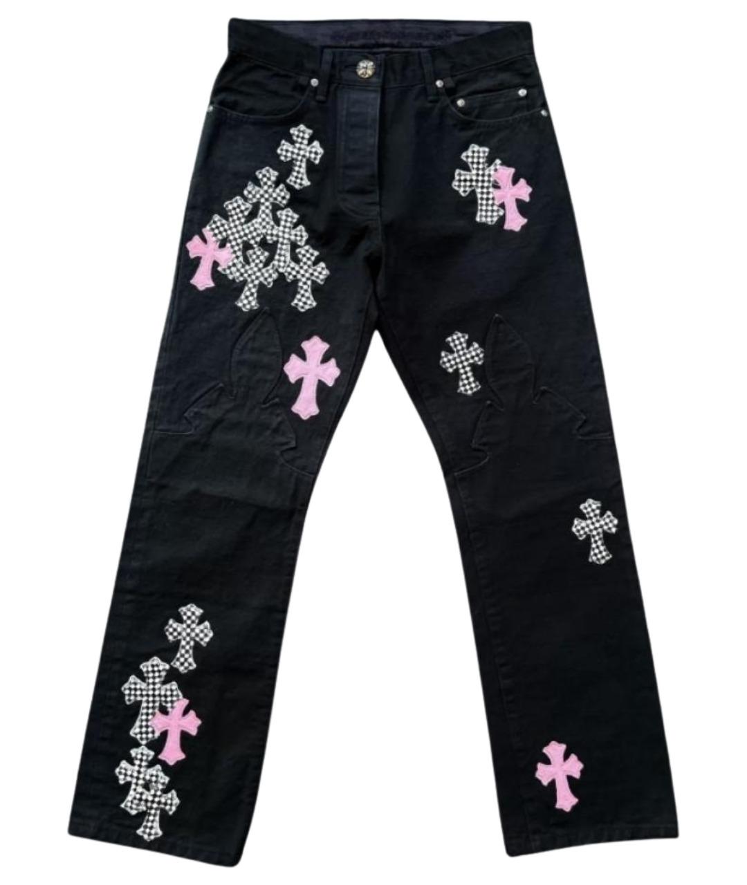 CHROME HEARTS Черные хлопковые прямые джинсы, фото 1