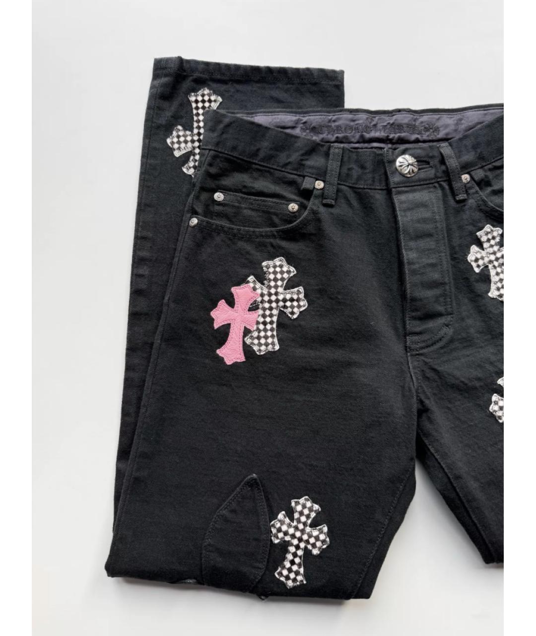 CHROME HEARTS Черные хлопковые прямые джинсы, фото 2