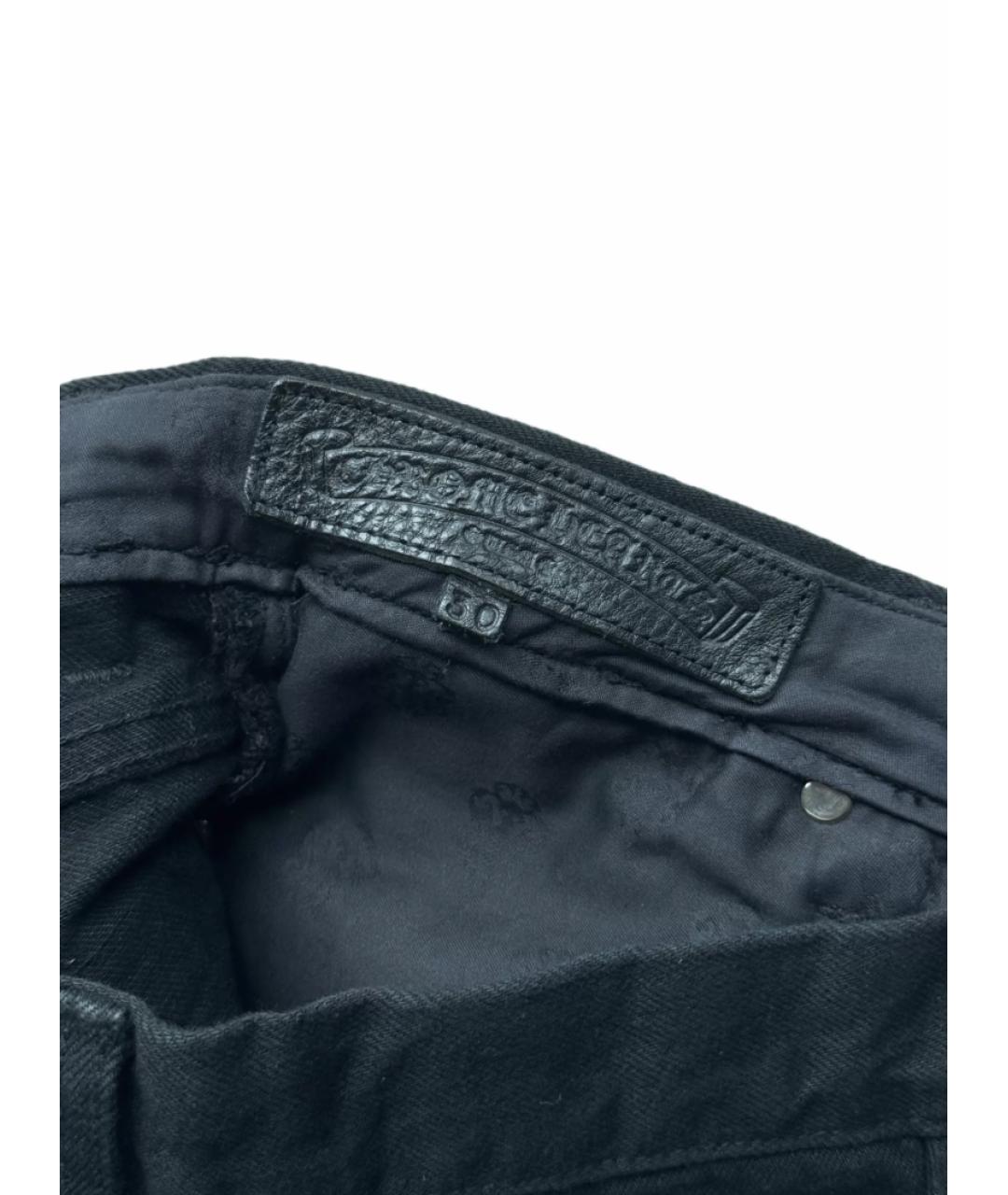 CHROME HEARTS Черные хлопковые прямые джинсы, фото 6
