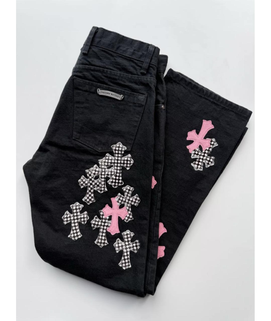 CHROME HEARTS Черные хлопковые прямые джинсы, фото 7