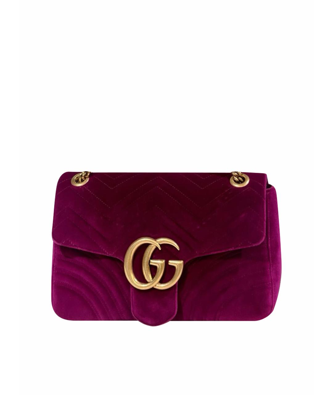 GUCCI Фиолетовая бархатная сумка через плечо, фото 1