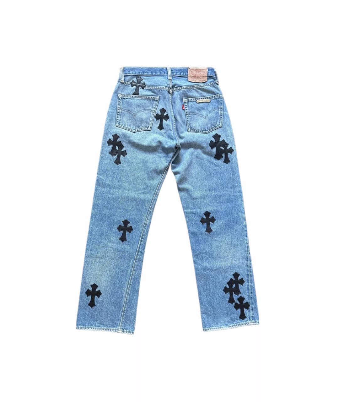 CHROME HEARTS Синие прямые джинсы, фото 4