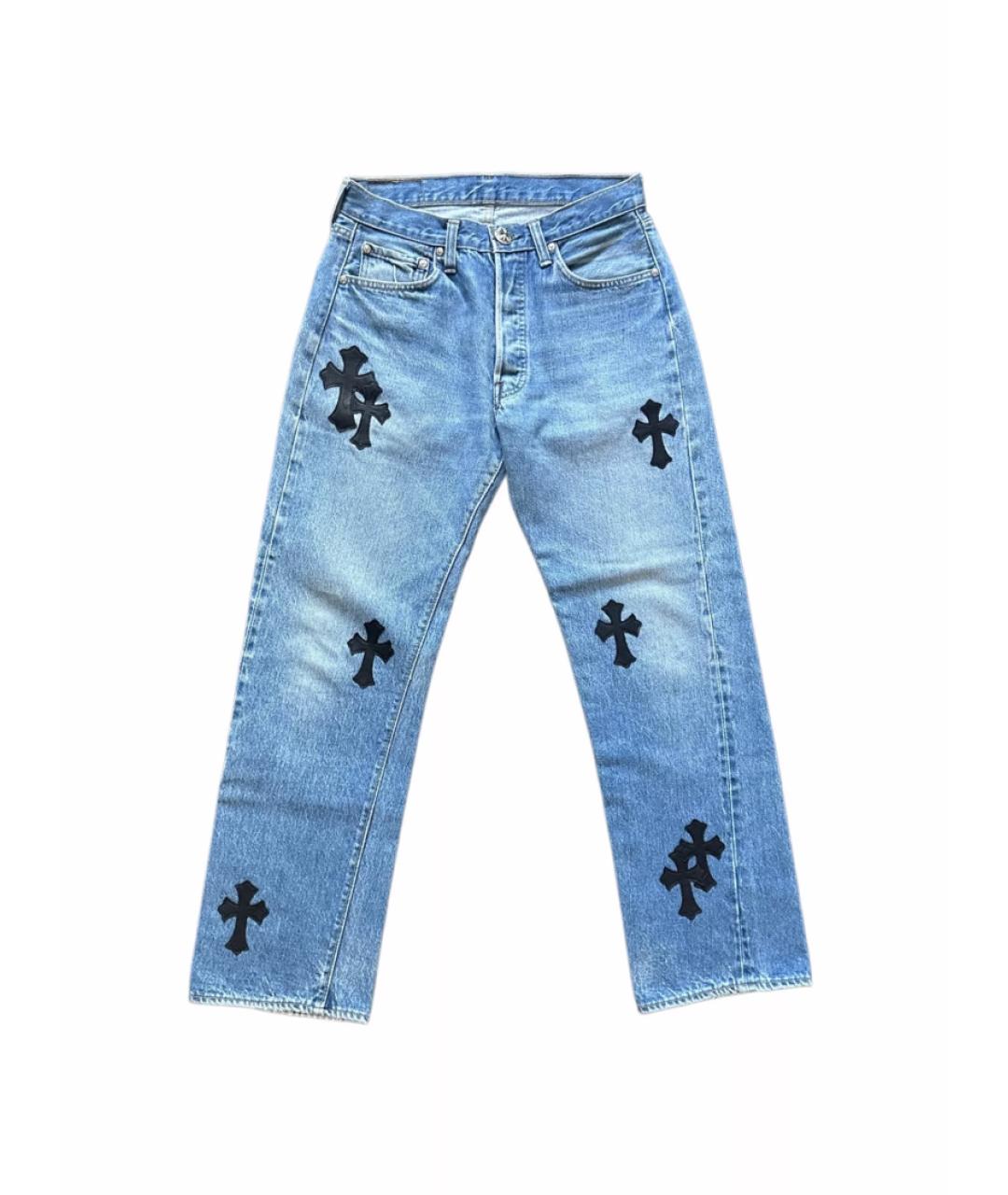 CHROME HEARTS Синие прямые джинсы, фото 5
