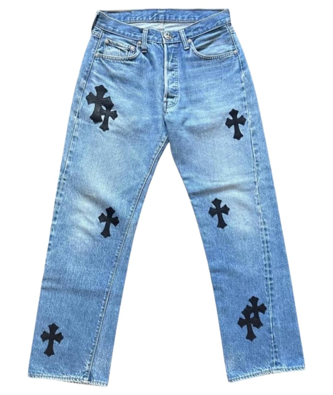 CHROME HEARTS Синие прямые джинсы, фото 1