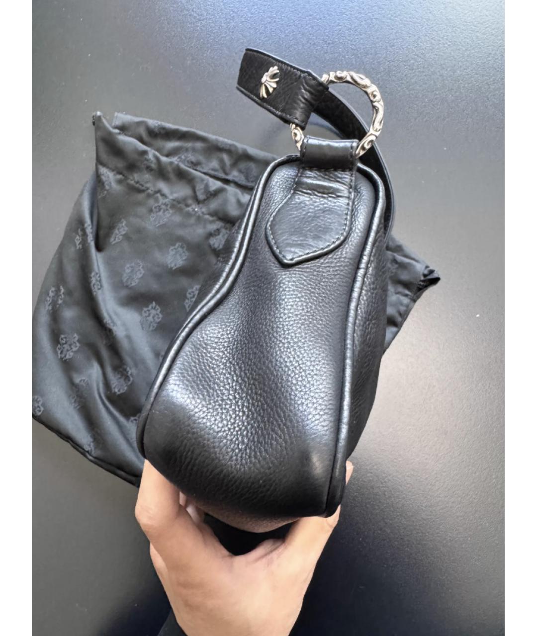 CHROME HEARTS Черная кожаная сумка с короткими ручками, фото 2