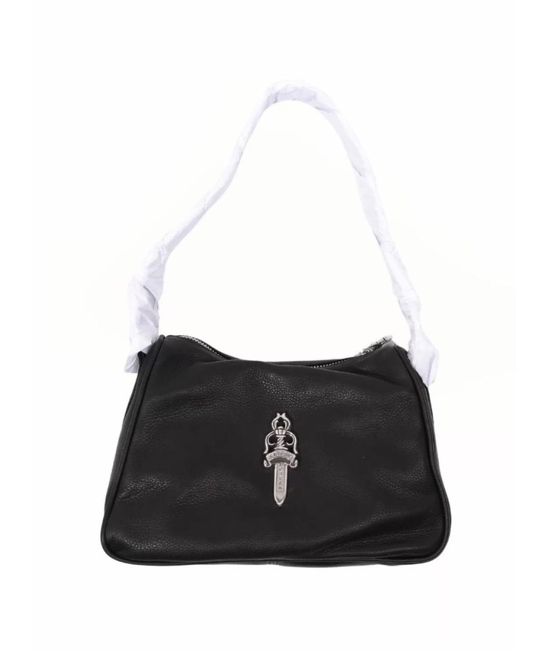 CHROME HEARTS Черная кожаная сумка с короткими ручками, фото 5