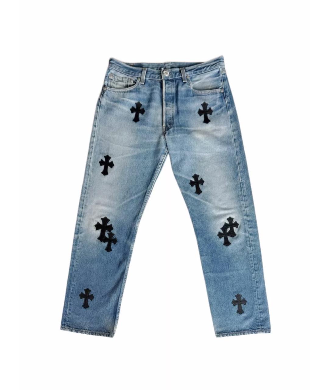 CHROME HEARTS Синие прямые джинсы, фото 3