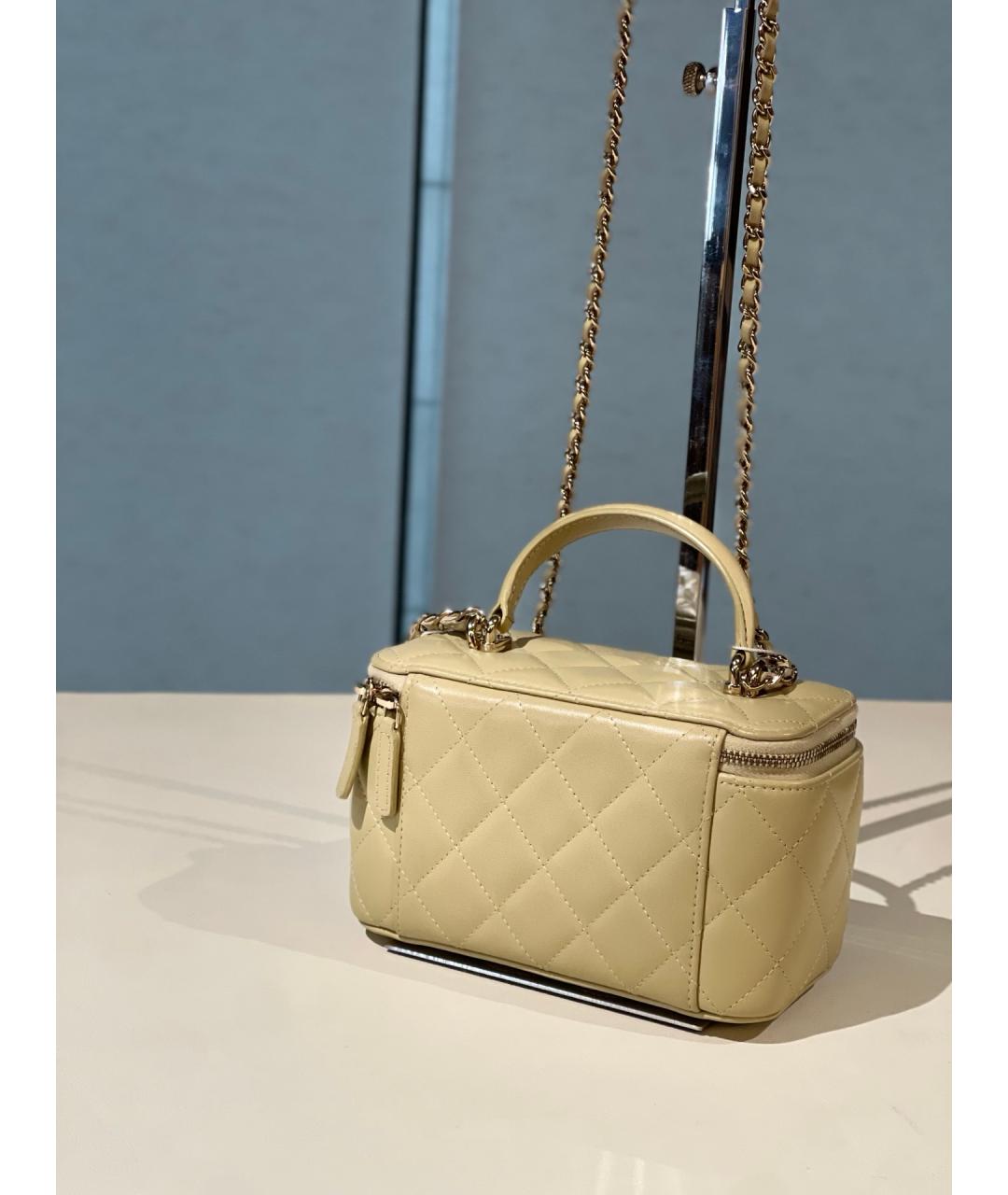 CHANEL Желтая кожаная сумка через плечо, фото 4