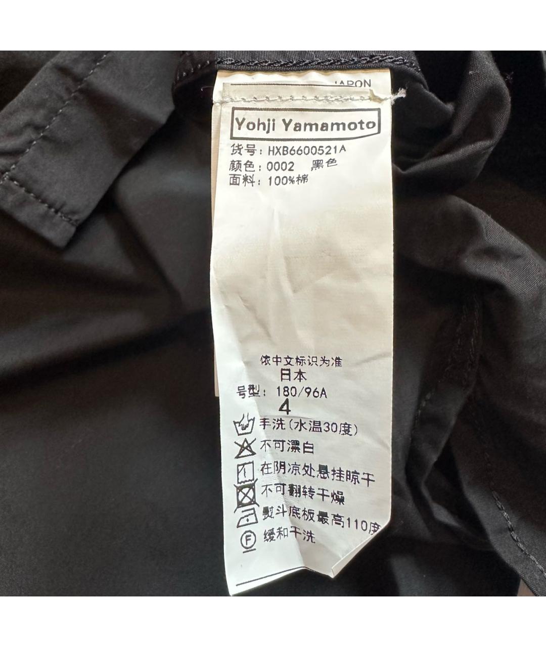 YOHJI YAMAMOTO Черная хлопковая кэжуал рубашка, фото 5