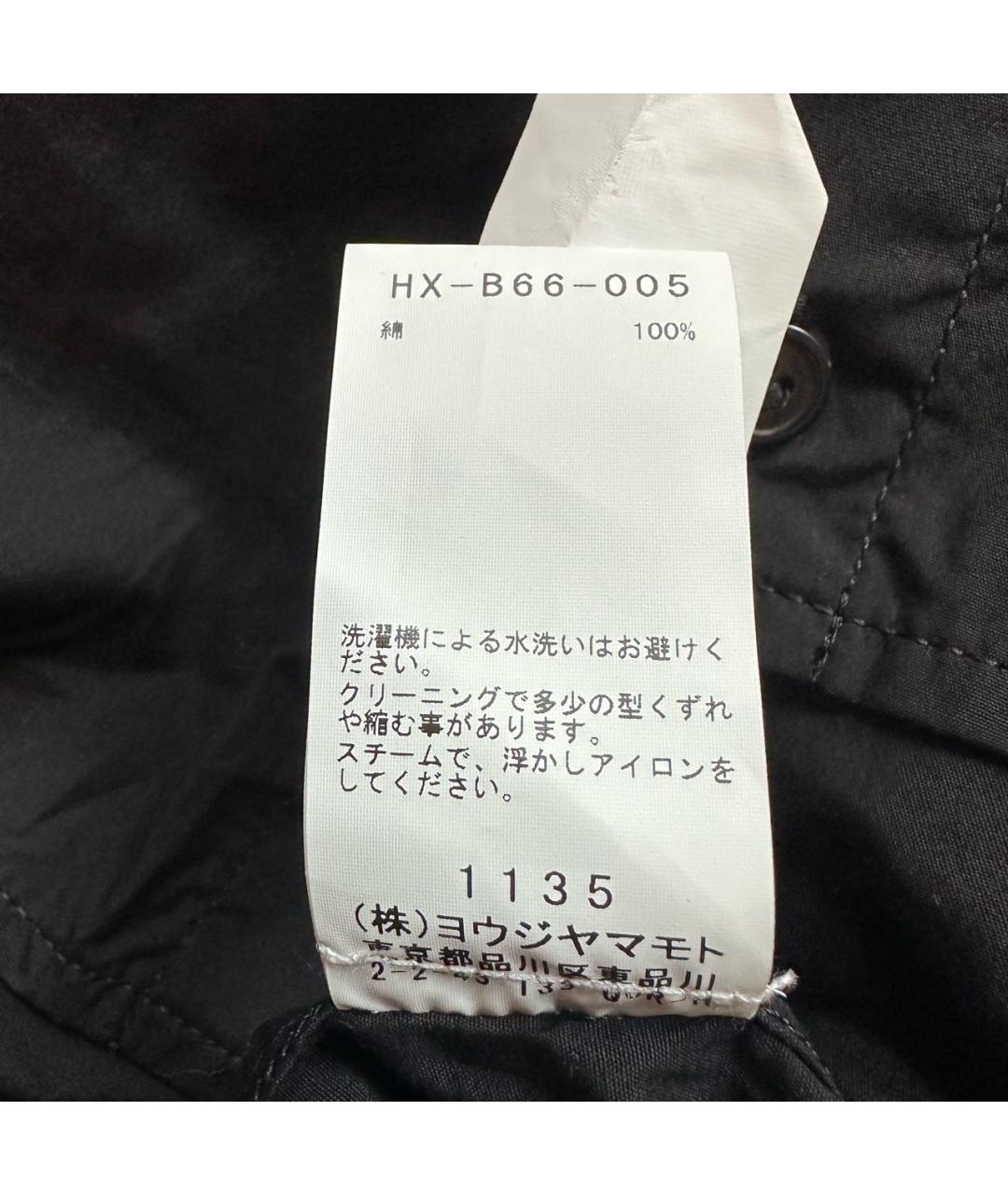 YOHJI YAMAMOTO Черная хлопковая кэжуал рубашка, фото 8
