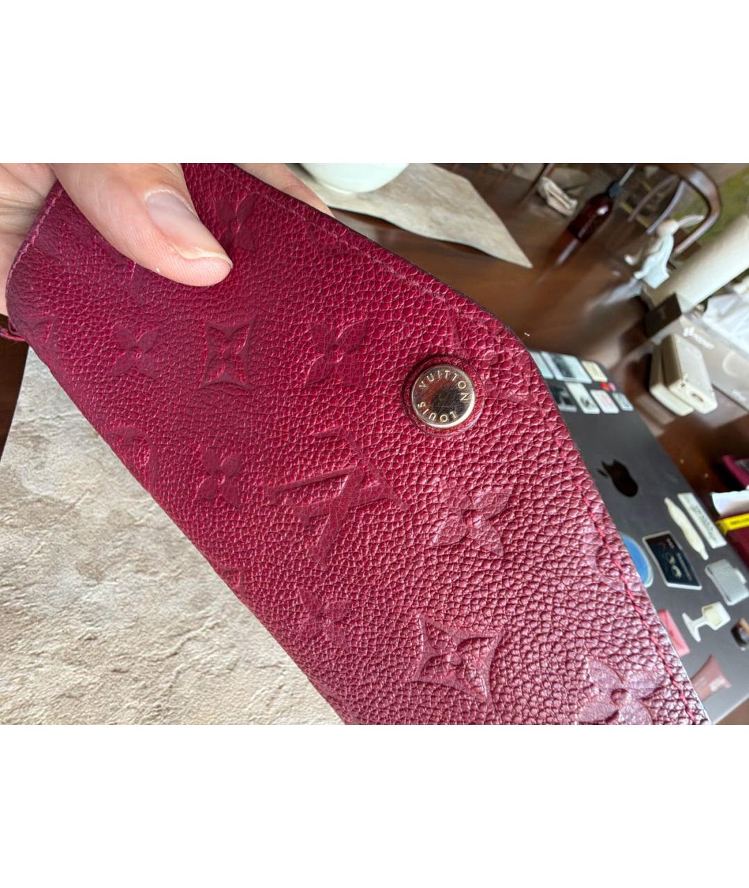 LOUIS VUITTON Красный кожаный кошелек, фото 8