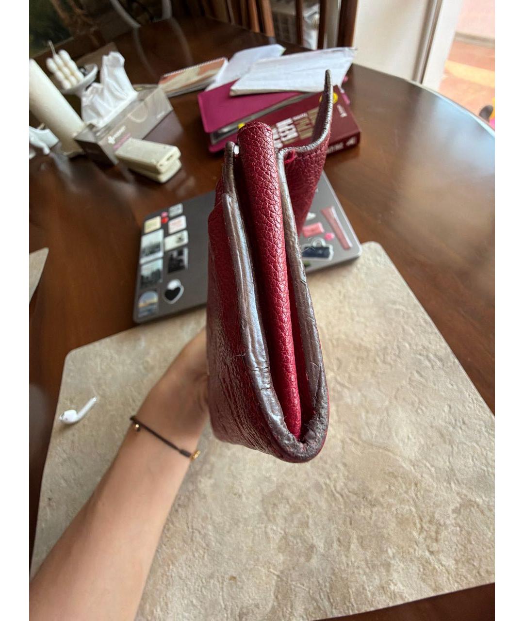 LOUIS VUITTON Красный кожаный кошелек, фото 6