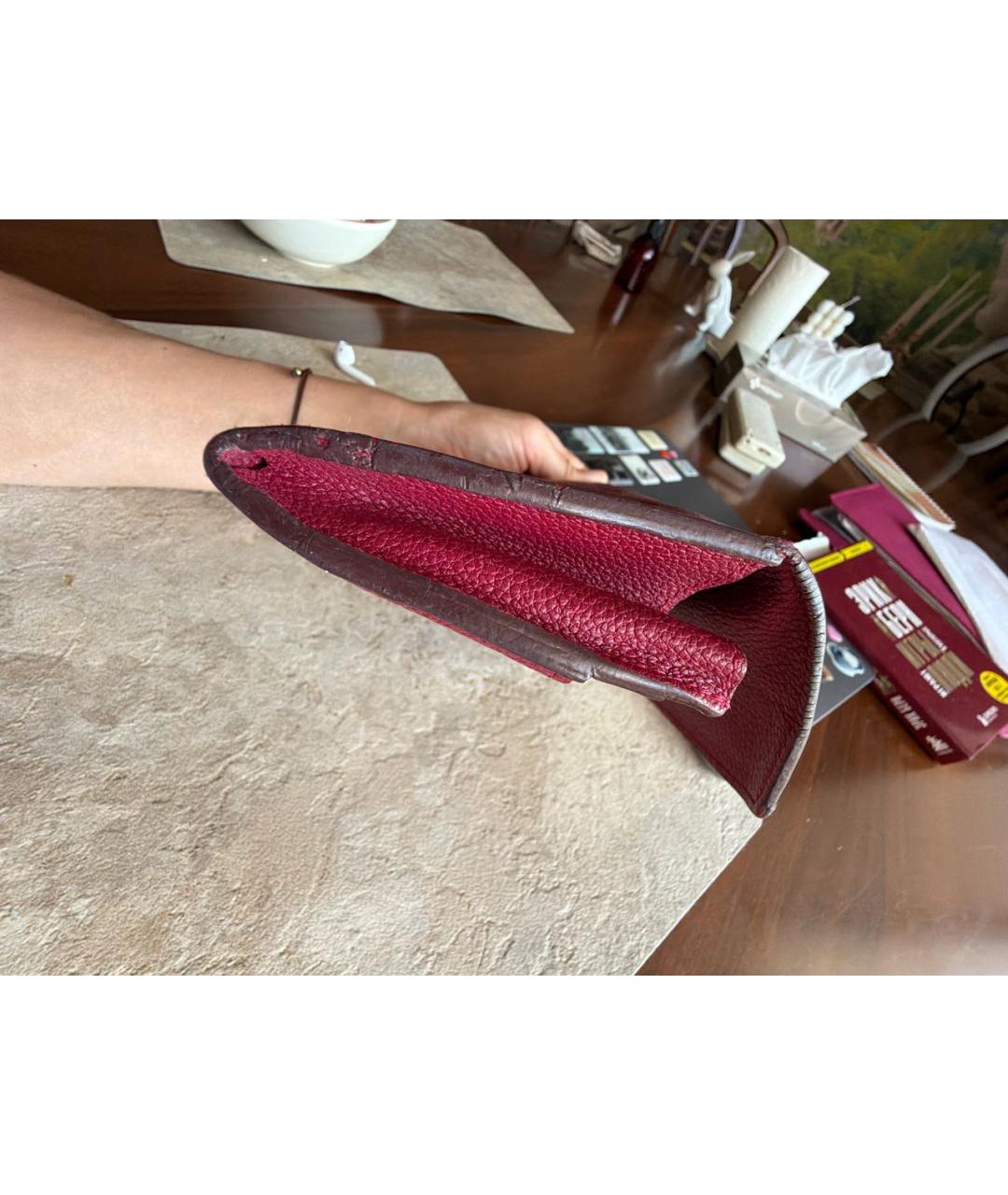 LOUIS VUITTON Красный кожаный кошелек, фото 7