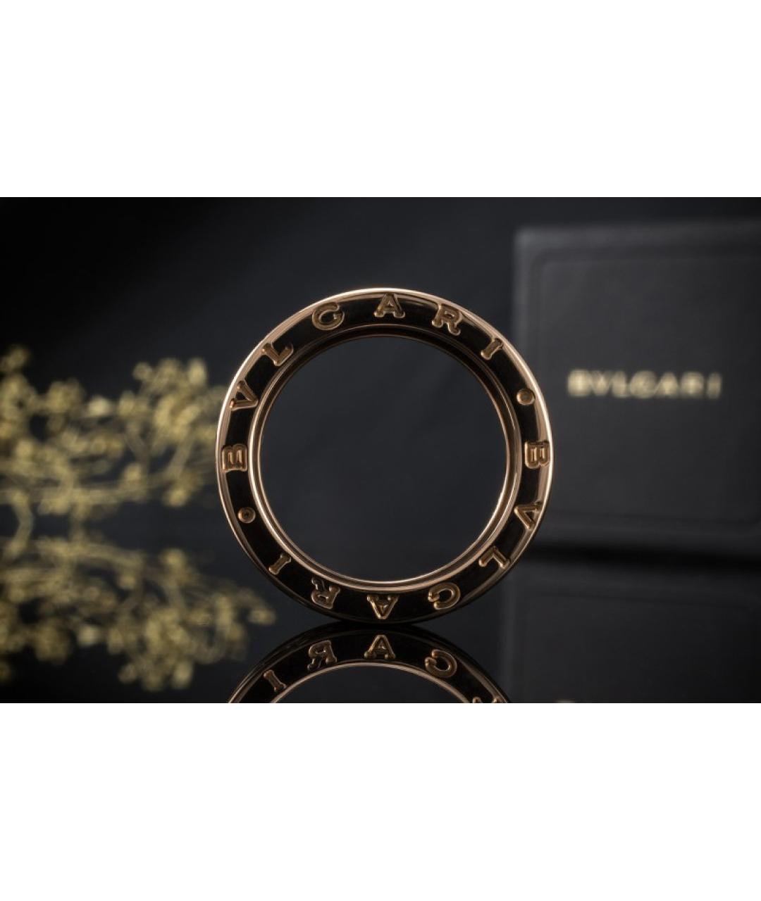 BVLGARI Черное кольцо из розового золота, фото 4