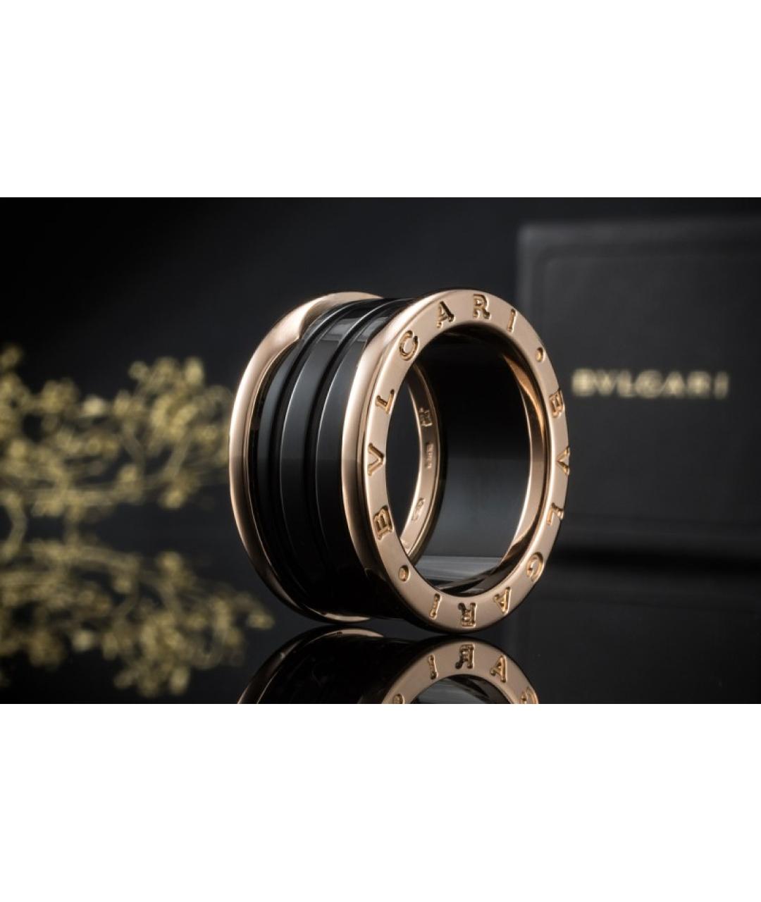 BVLGARI Черное кольцо из розового золота, фото 3