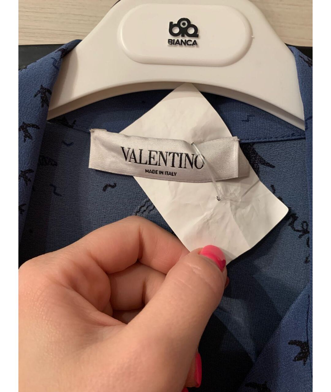 VALENTINO Синий шелковый костюм с брюками, фото 3