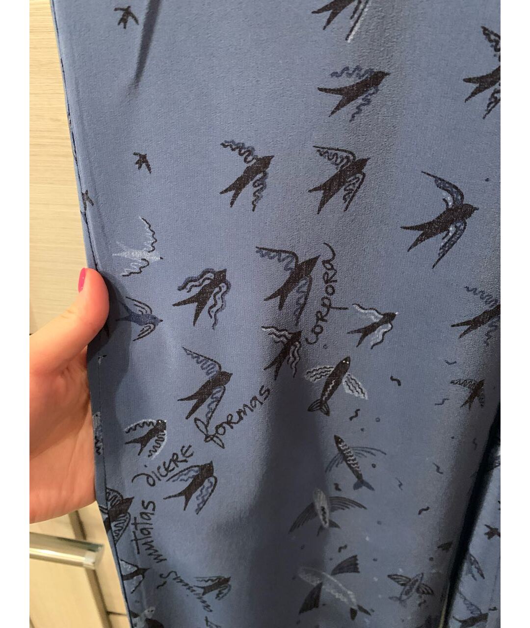 VALENTINO Синий шелковый костюм с брюками, фото 4