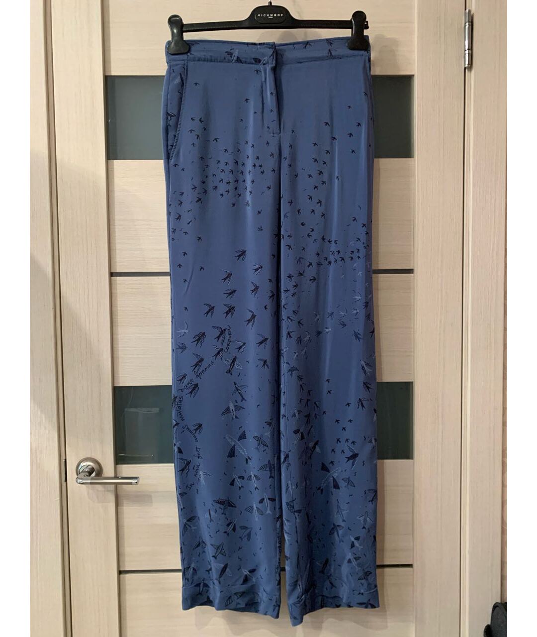 VALENTINO Синий шелковый костюм с брюками, фото 2