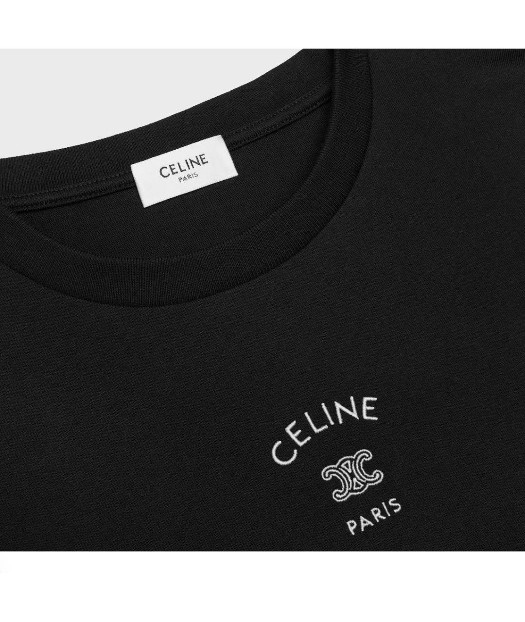 CELINE Черная футболка, фото 2