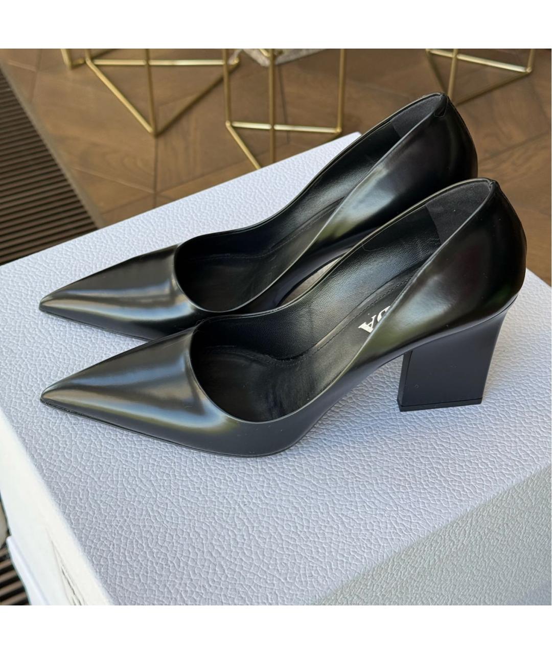 PRADA Черные кожаные туфли, фото 3