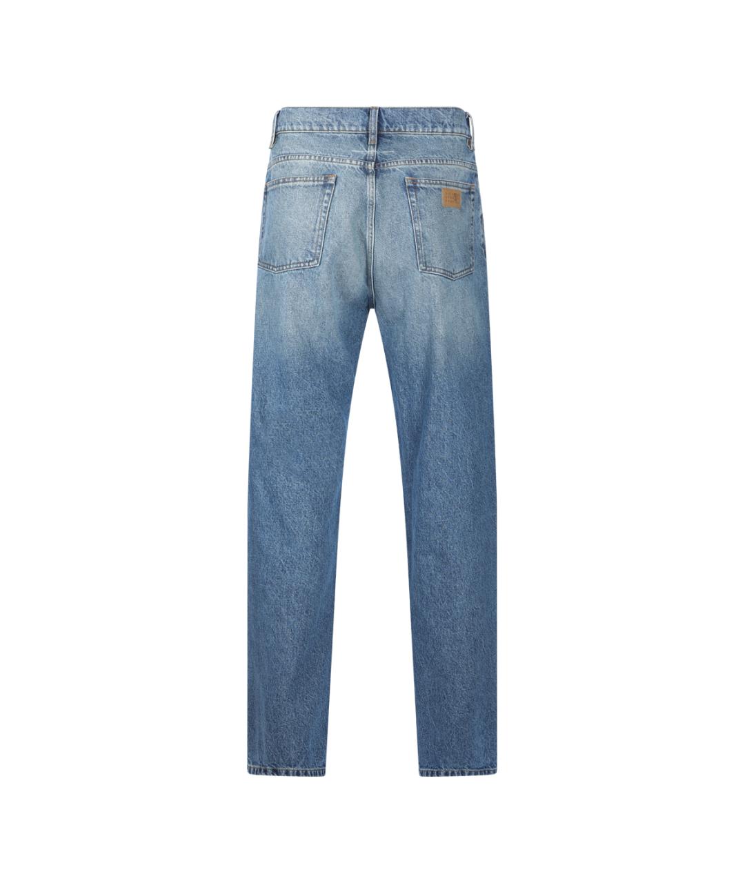 MM6 MAISON MARGIELA Голубые хлопковые джинсы, фото 4