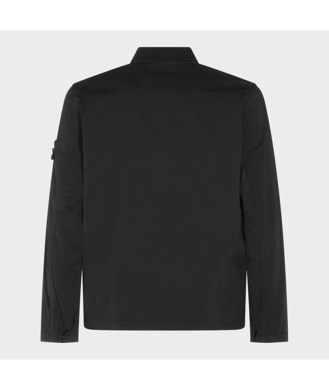 STONE ISLAND Черная хлопковая классическая рубашка, фото 3