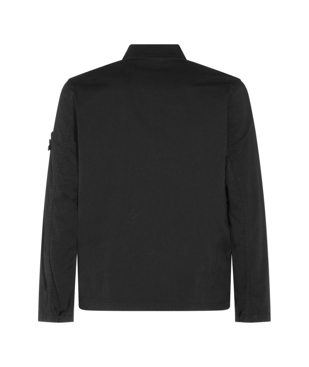 STONE ISLAND Черная хлопковая классическая рубашка, фото 2