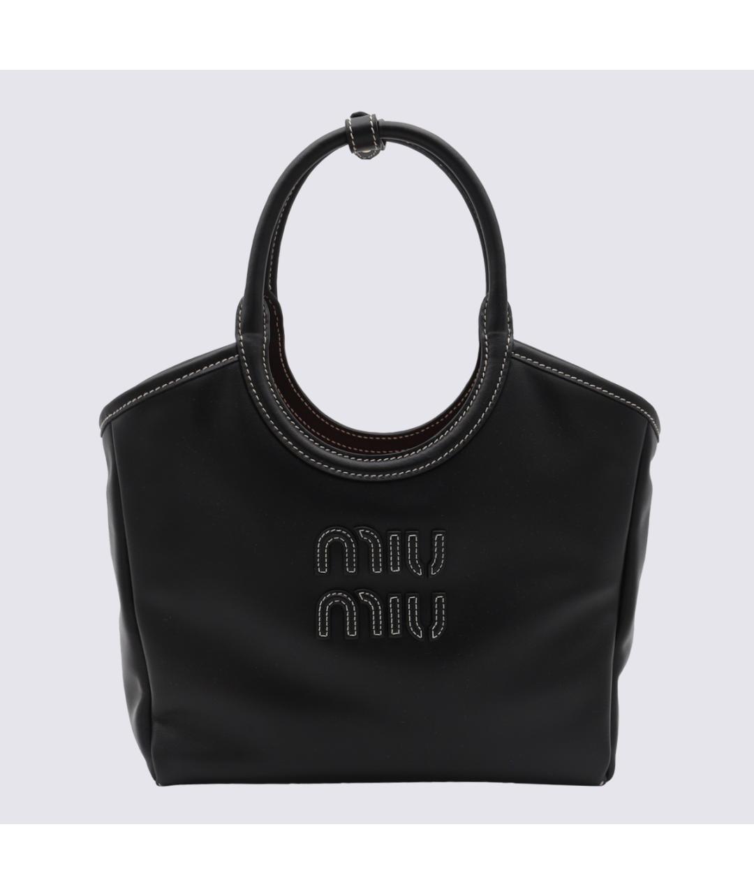 MIU MIU Черная кожаная сумка тоут, фото 5