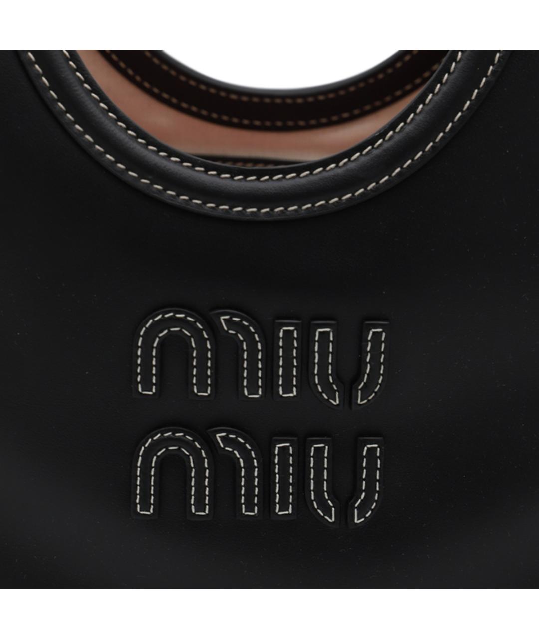 MIU MIU Черная кожаная сумка тоут, фото 4