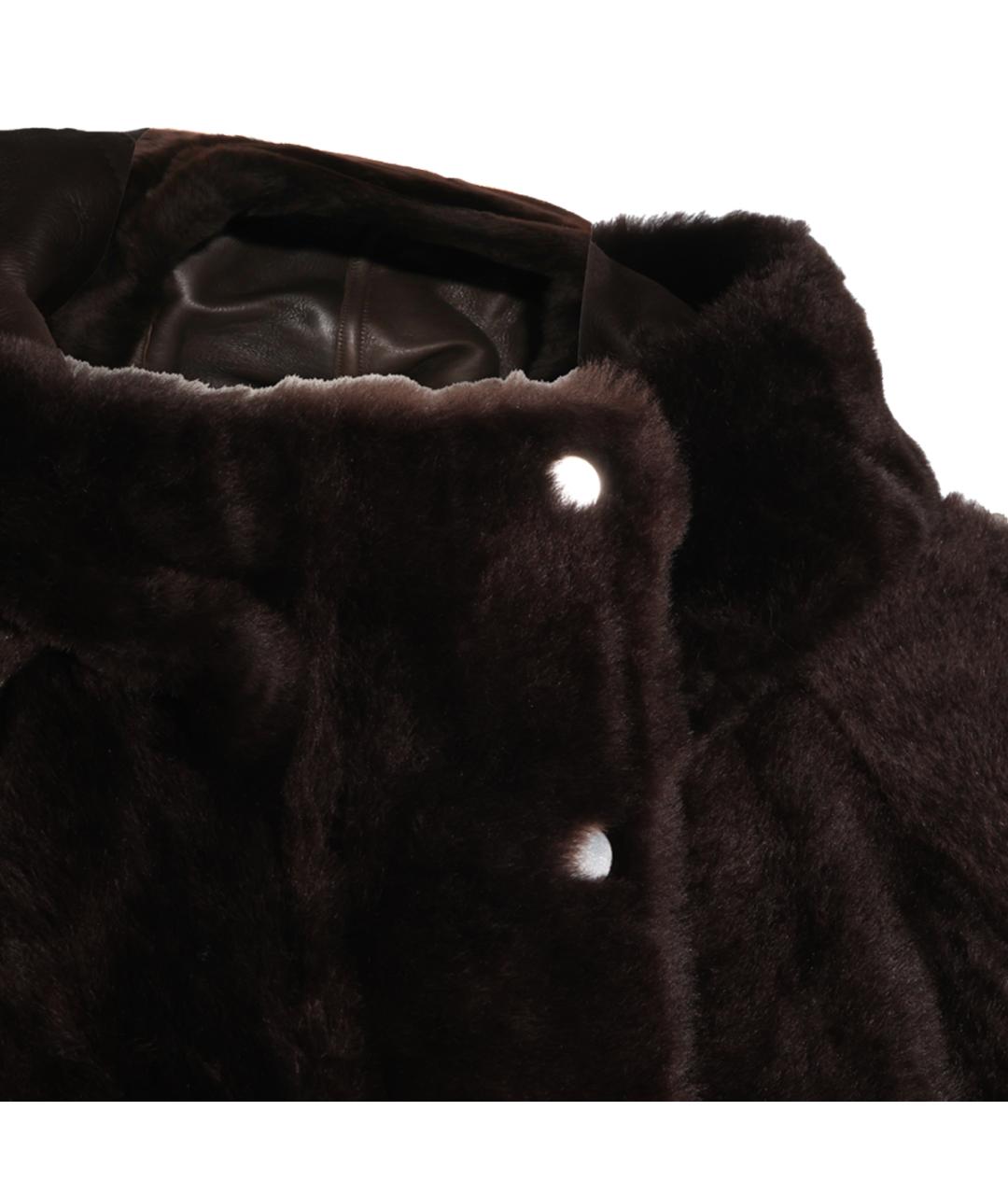 BRUNELLO CUCINELLI Коричневая меховая куртка, фото 4