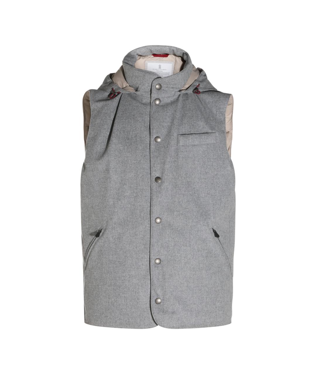 BRUNELLO CUCINELLI Серый шерстяной жилет, фото 1