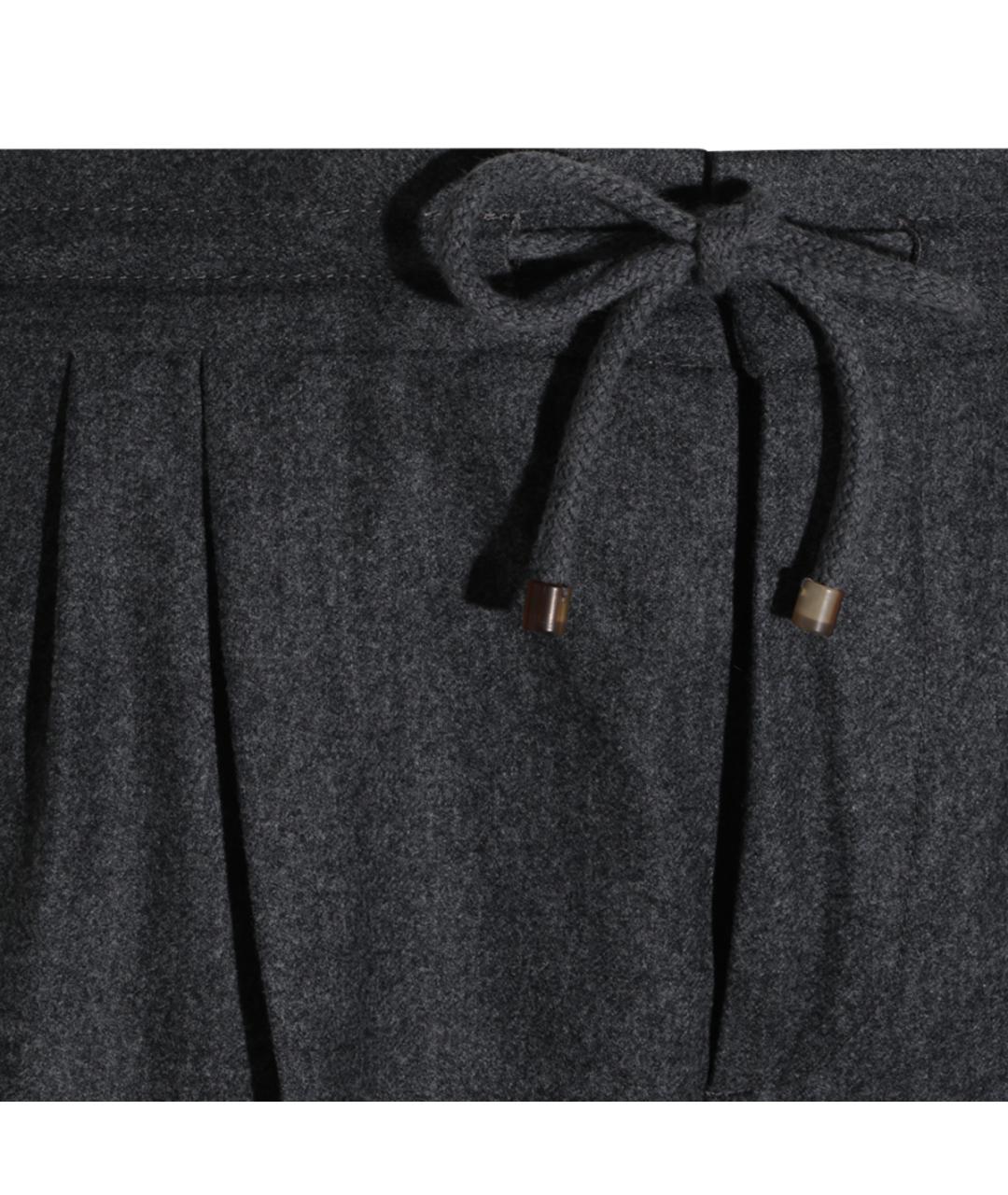 BRUNELLO CUCINELLI Серые шерстяные повседневные брюки, фото 3