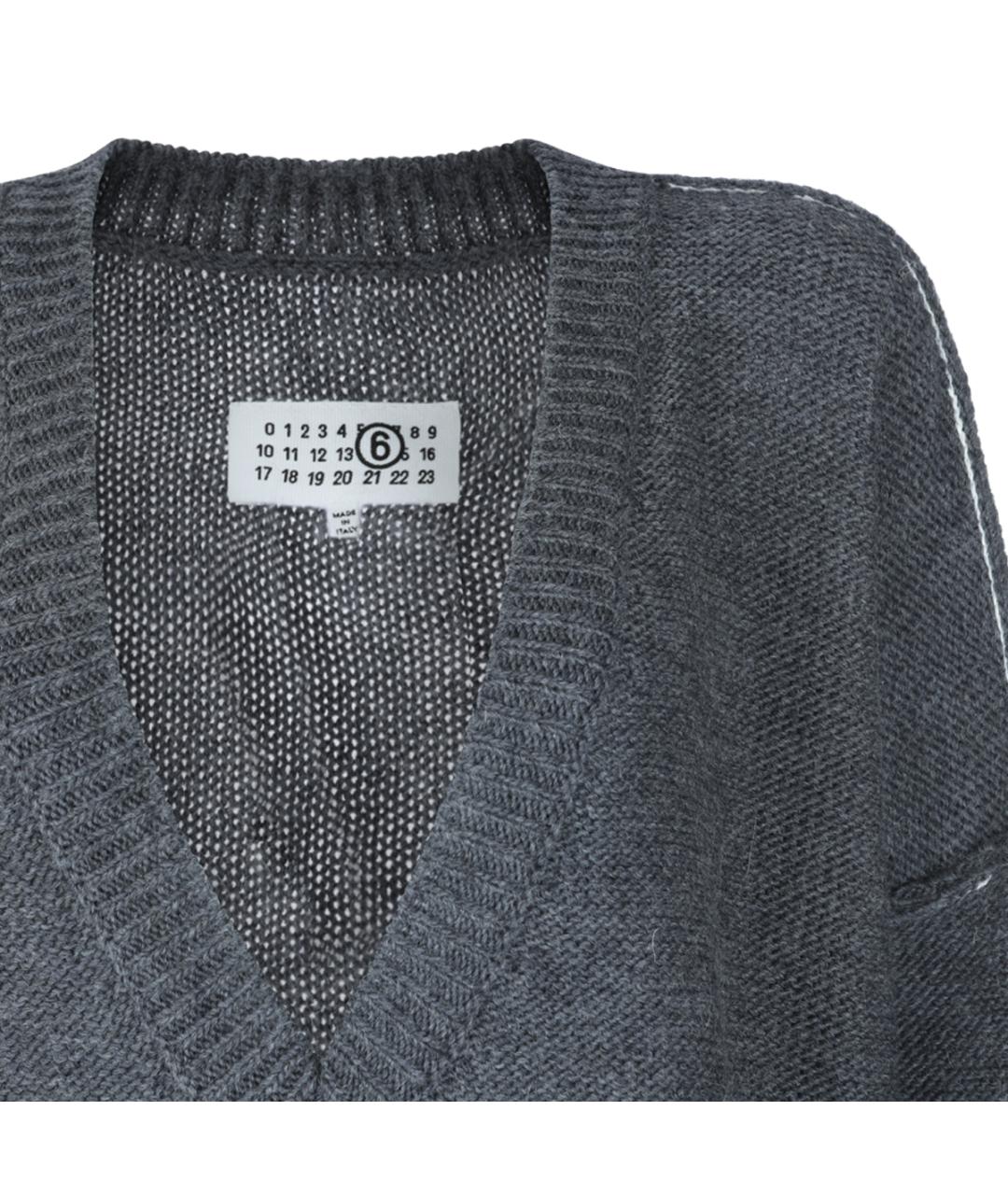MM6 MAISON MARGIELA Серый шерстяной джемпер / свитер, фото 3