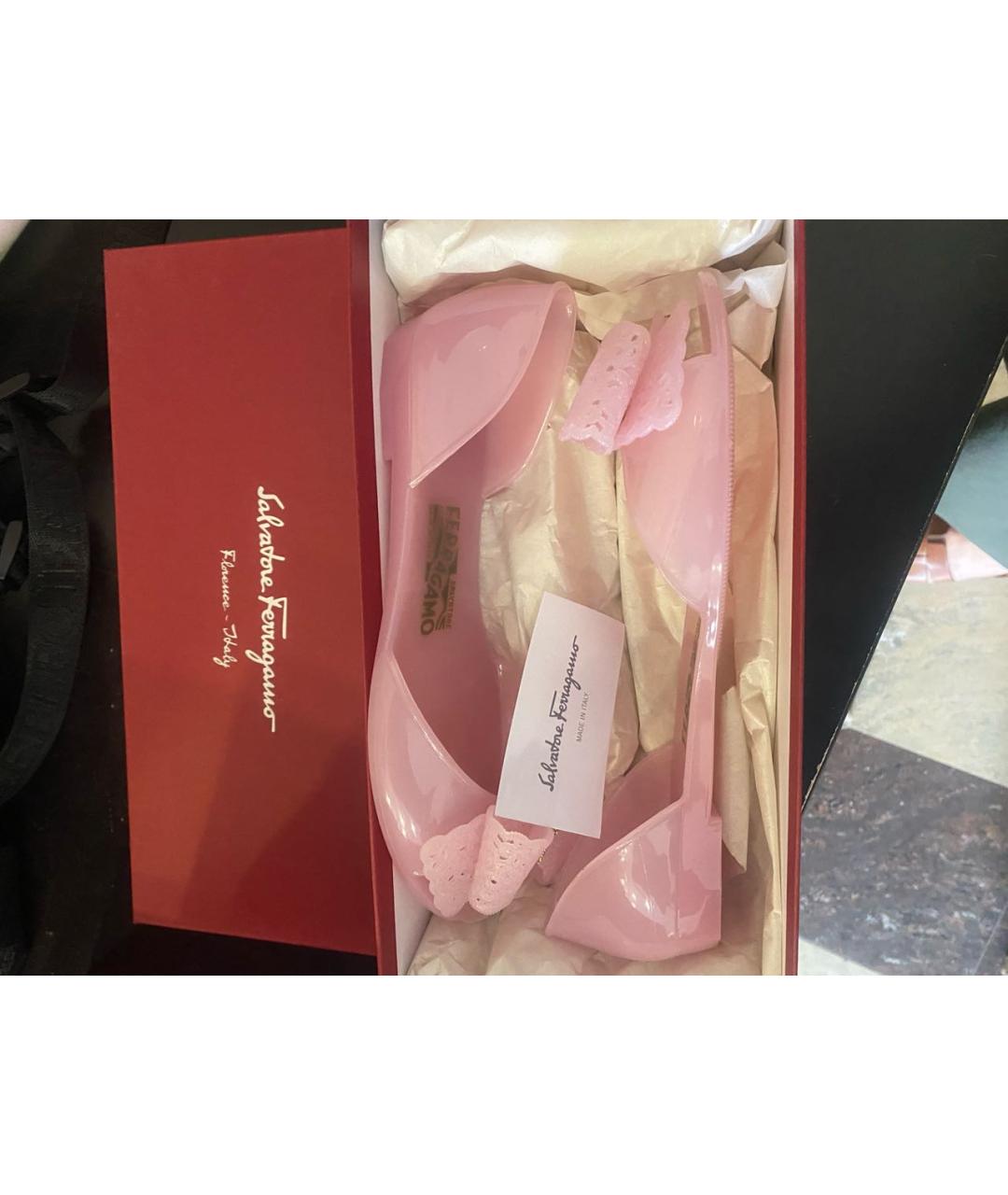 FERRAGAMO Розовые сандалии, фото 4