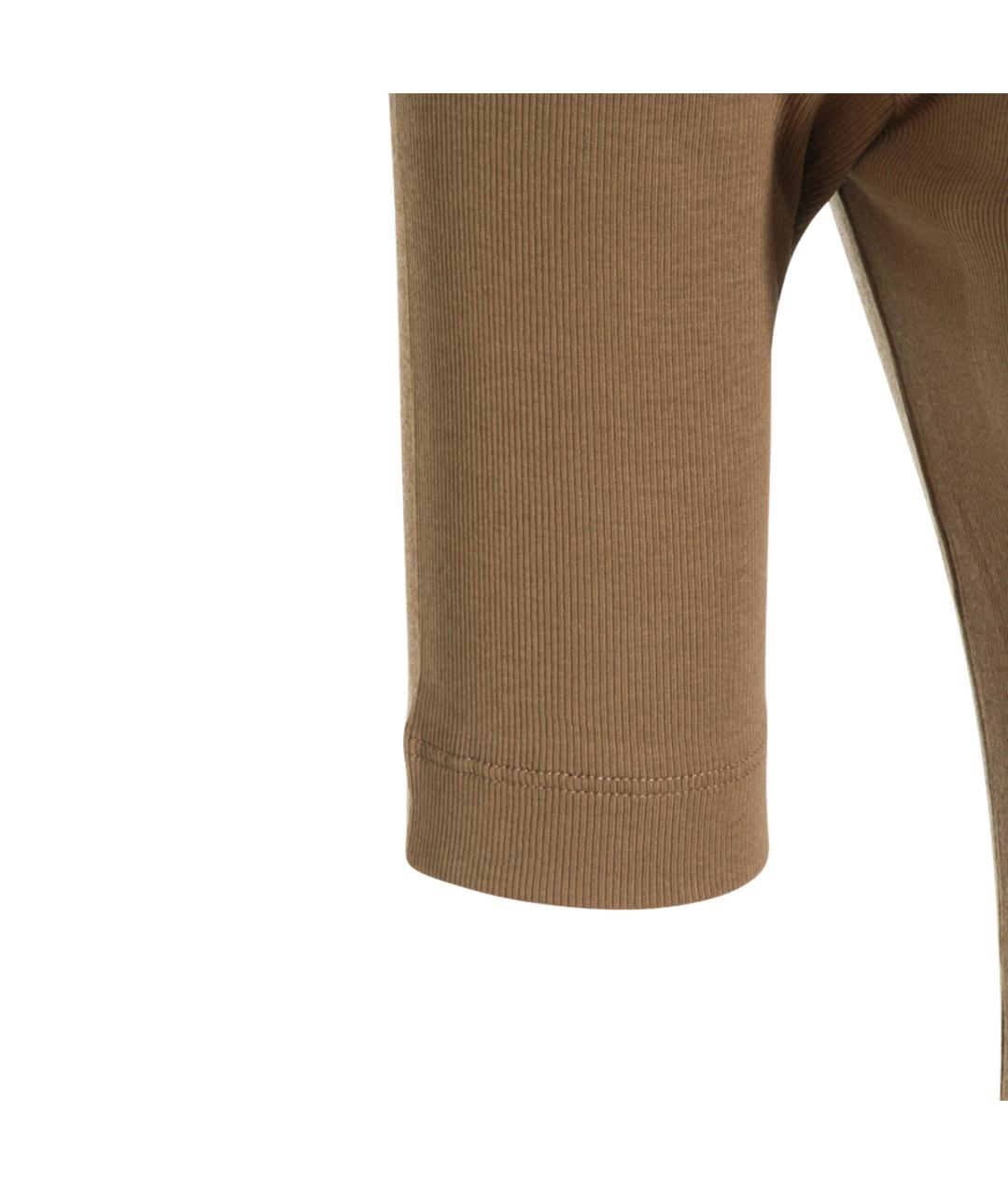BRUNELLO CUCINELLI Коричневая хлопковая футболка, фото 4