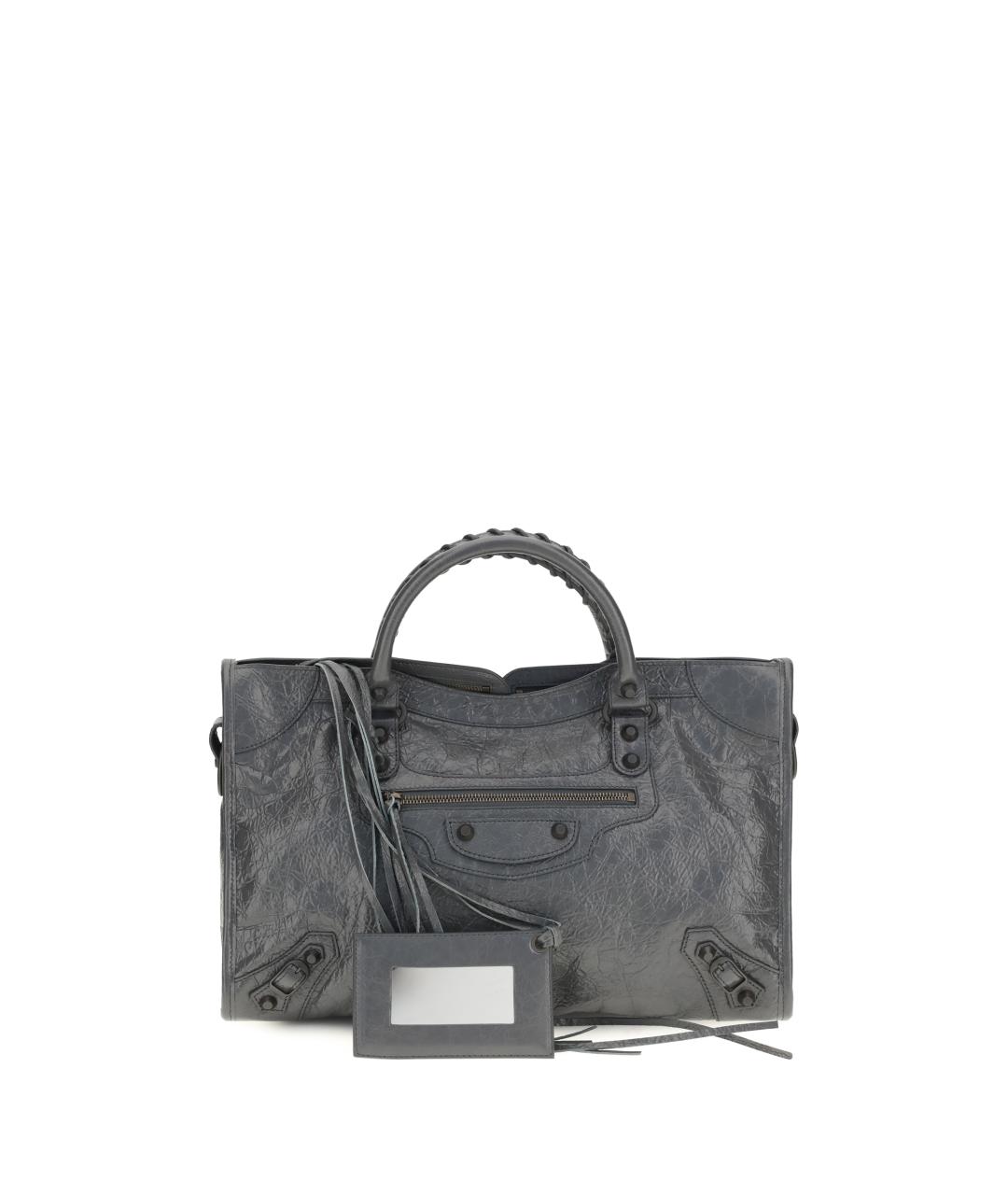 BALENCIAGA Серая кожаная сумка тоут, фото 1