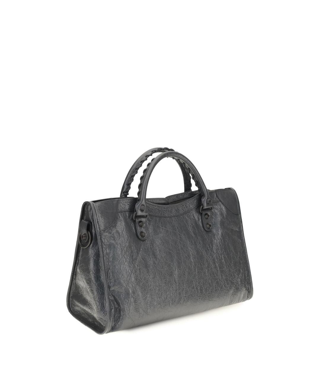 BALENCIAGA Серая кожаная сумка тоут, фото 3