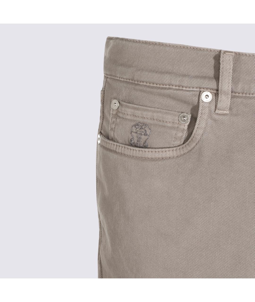 BRUNELLO CUCINELLI Бежевые хлопковые джинсы, фото 6