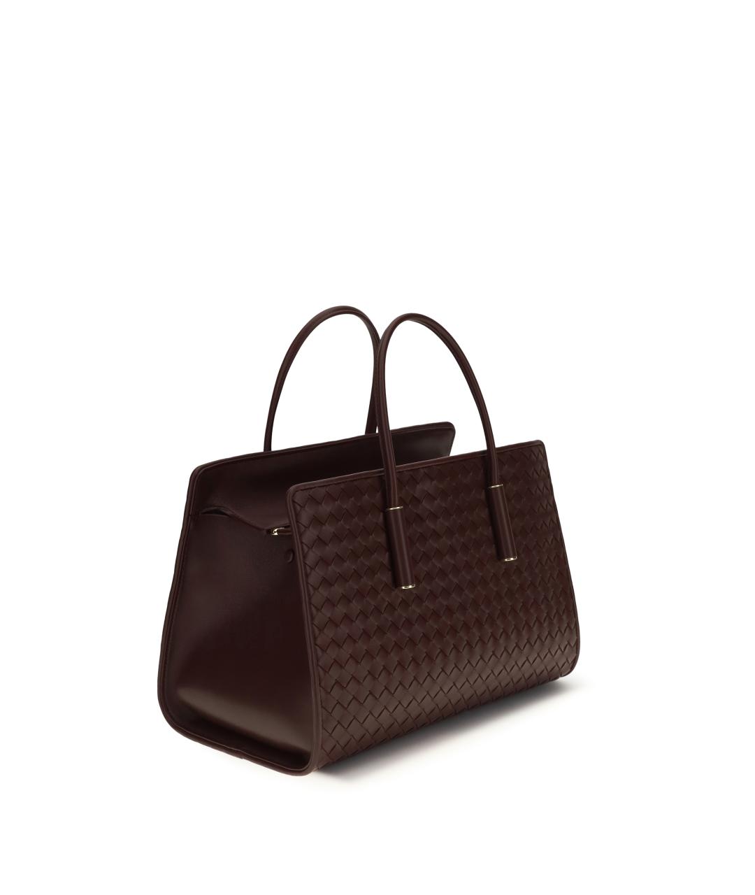 BOTTEGA VENETA Бордовая кожаная сумка тоут, фото 3