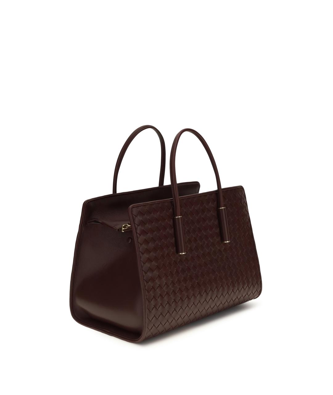 BOTTEGA VENETA Бордовая кожаная сумка тоут, фото 2