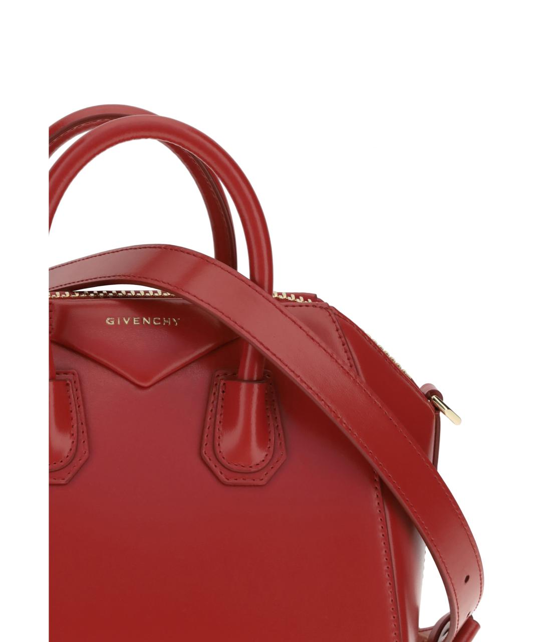 GIVENCHY Красная кожаная сумка тоут, фото 4