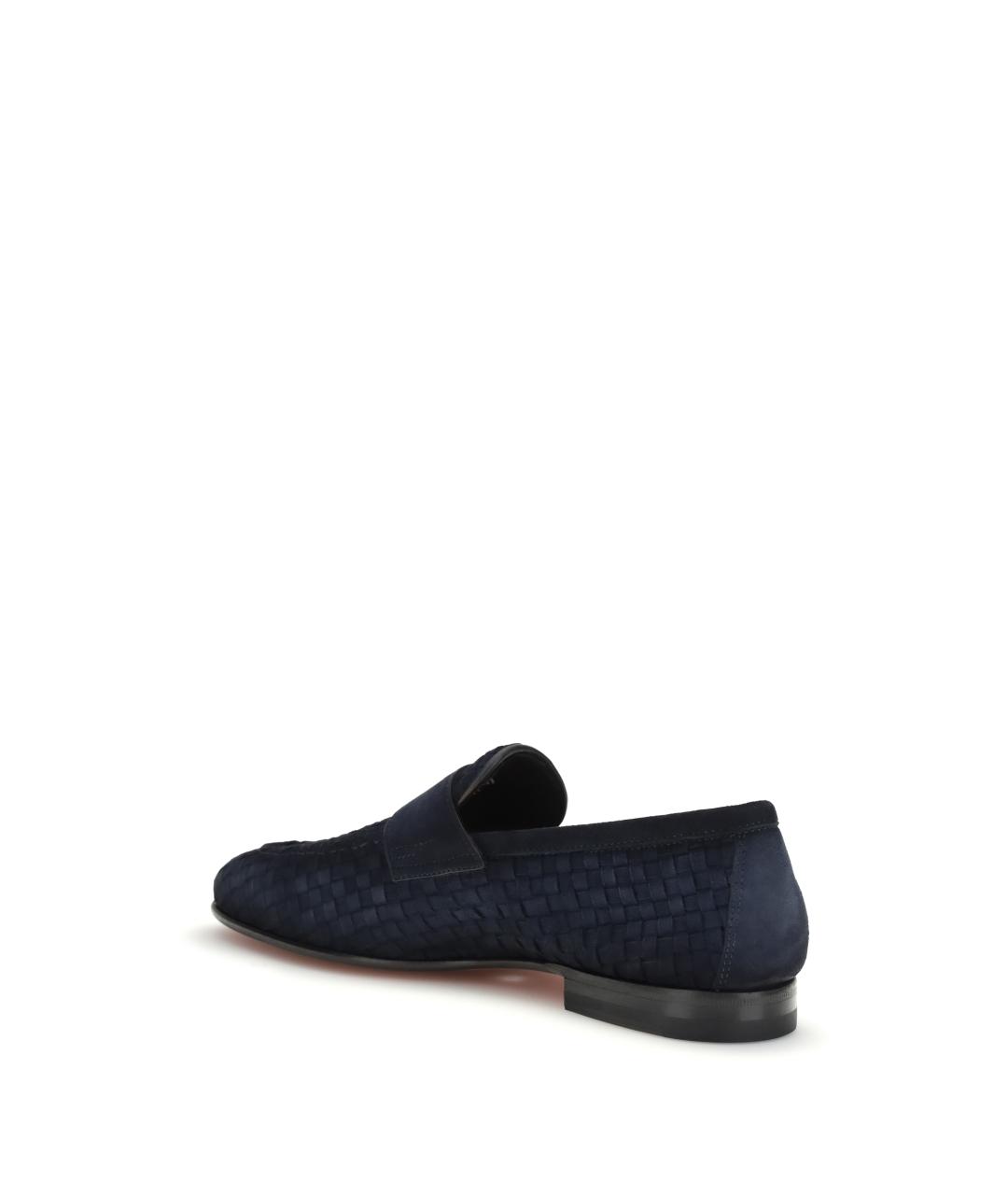 SANTONI Синие кожаные лоферы, фото 3