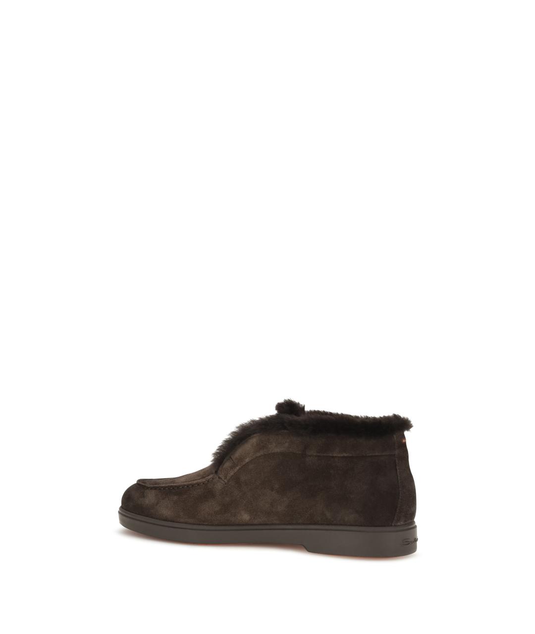 SANTONI Коричневые кожаные ботинки, фото 3