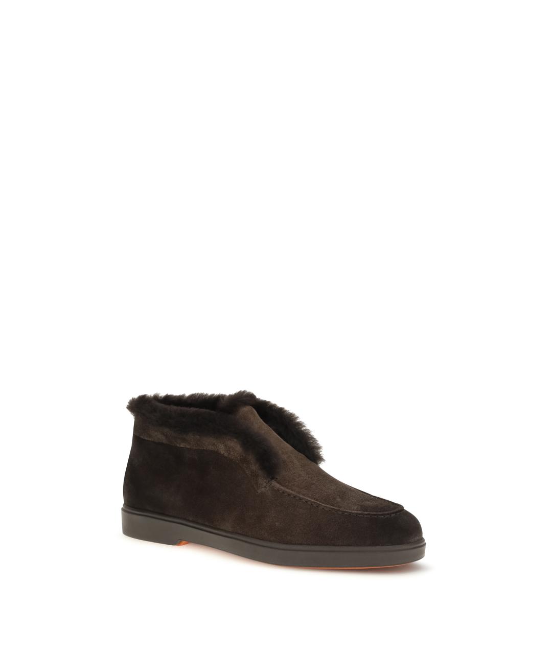 SANTONI Коричневые кожаные ботинки, фото 2