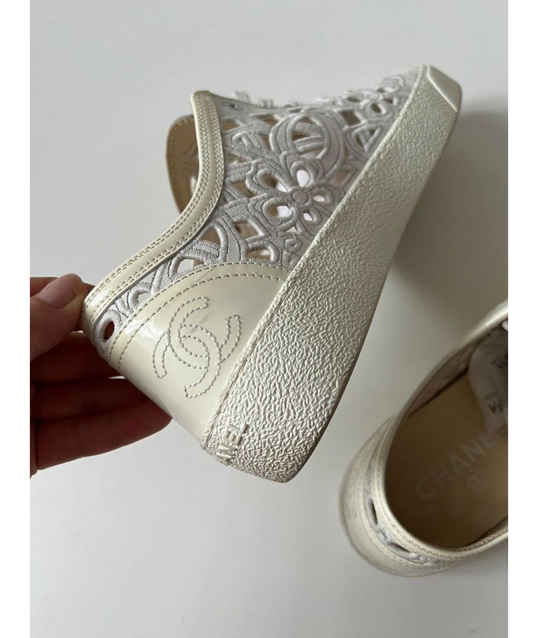 CHANEL Белые текстильные кеды, фото 7