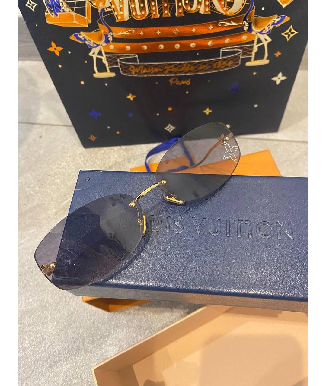 LOUIS VUITTON Золотые металлические солнцезащитные очки, фото 3
