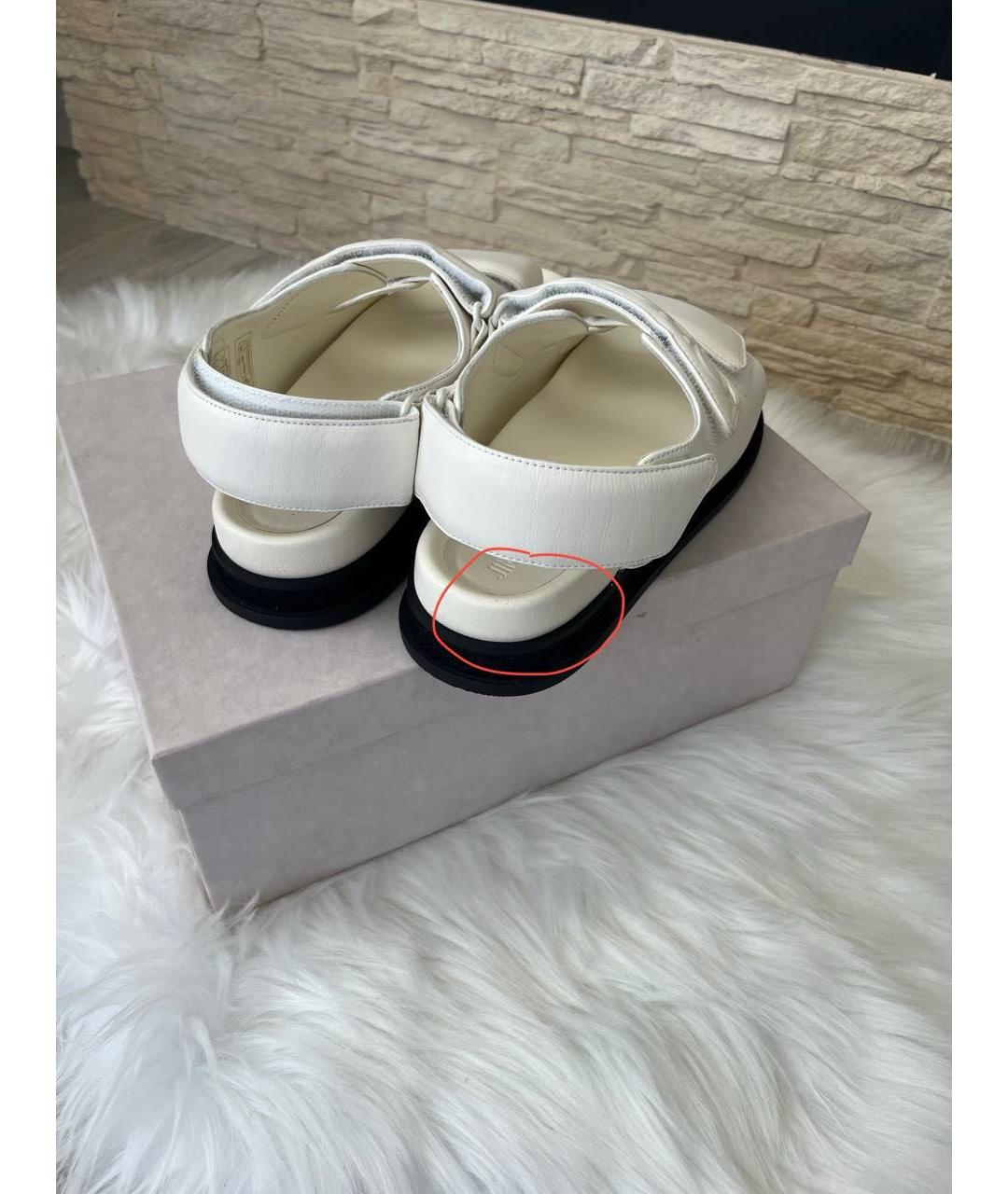 JIMMY CHOO Белые кожаные босоножки, фото 4