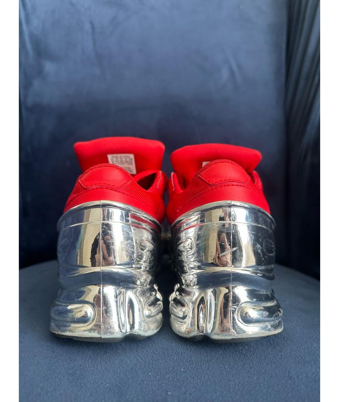 ADIDAS X RAF SIMONS Красные кожаные низкие кроссовки / кеды, фото 5